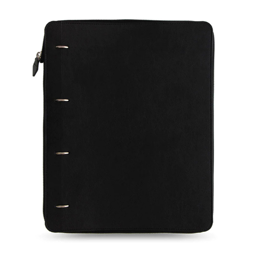 Filofax Personal Clipbook Organiser Zip Faux Leather Monochrome - Black