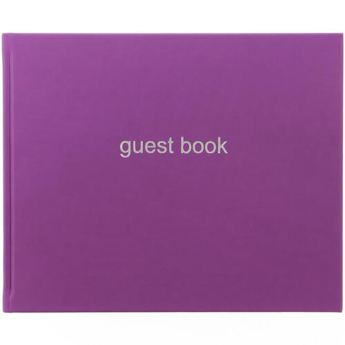 Letts Dazzle Quarto Lined Guest Book Landscape Purple Home Stationery