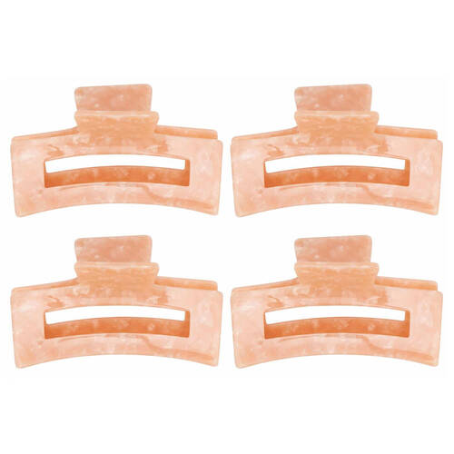 4PK Annabel Trends Tamed Hair Claw Women's Accessory 8.5cm - Pink Pearl