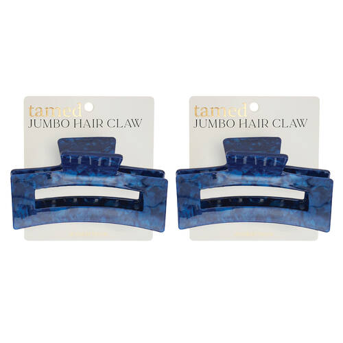 2PK Annabel Trends Tamed Hair Claw Jumbo Women's Accessory 12cm - Navy