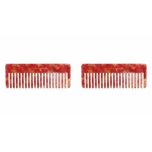 2PK Annabel Trends Tamed Hair Comb Rectangle 15cm - Sherbet