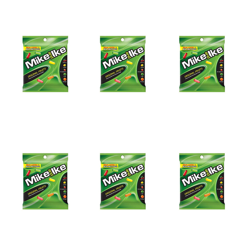 6PK Mike & Ike Original Fruit Chewy Candy Original Bag 141g