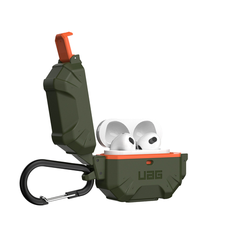 Urban Armour Gear Pathfinder Case Cover For AirPods Gen 3 - Olive/Orange