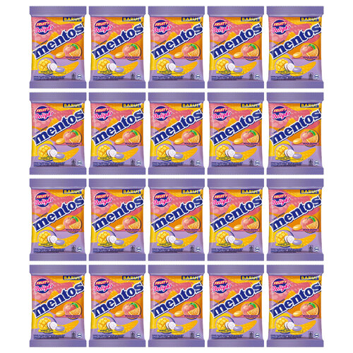 20PK Mentos Assorted Fruity Delight Chewy Dragees Candy 121g Bag