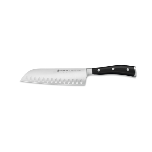 Wusthof Classic Ikon Stainless Steel Santoku Knife 17cm Blade Black