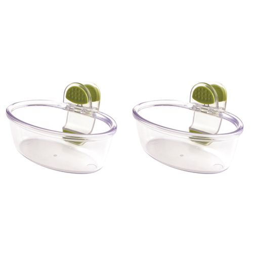 2PK Dexas KlipKup 11cm Plastic 1-Cup Serving Dip Container - Clear Green