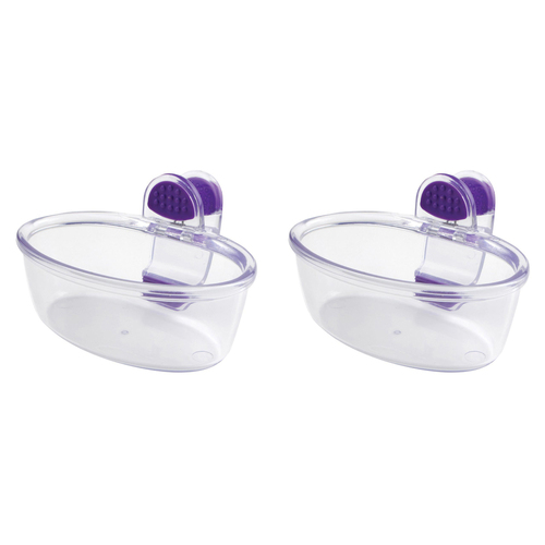 2PK Dexas KlipKup 11cm Plastic 1-Cup Serving Dip Container - Clear Purple