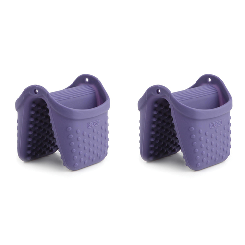 2PK Dexas Silicone 7.5cm Pinch Oven Hand Mitt Protection - Purple