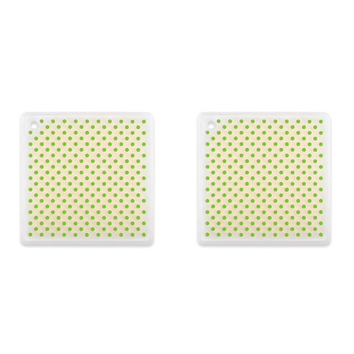 2PK Dexas 7.5cm Silicone Trivet Table Protector Square - Green