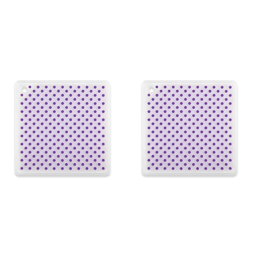 2PK Dexas 7.5cm Silicone Trivet Table Protector Square - Purple