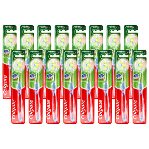 16PK Colgate Toothbrush Deep Cleaning Twister Medium Bristles Dental Care