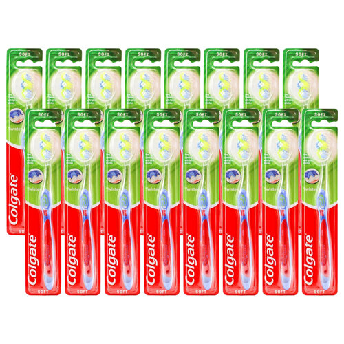 16PK Colgate Toothbrush Deep Cleaning Twister Soft Bristles Dental Care