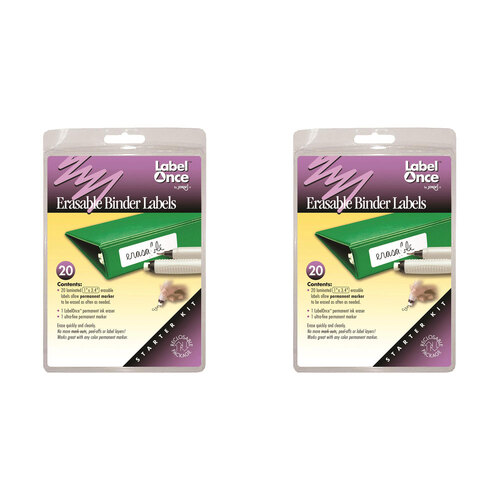 2x 22pc Jokari Erasable Binder Labels/Eraser/Marker Starter Kit White