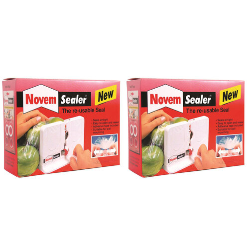 2PK Jokari 16.5cm Novem Bag Sealer Tape Dispenser - White