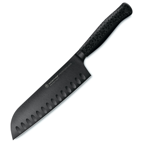 Wusthof Performer Stainless Steel Santoku Knife 17cm Blade Black