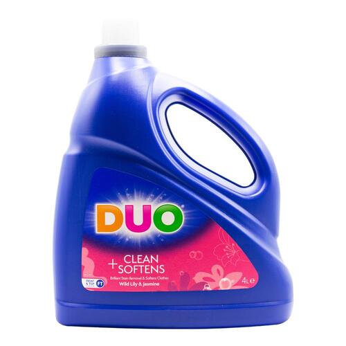 Duo Laundry Liquid Front & Top Loader 2X Concentrate Cleans + Softens 4L