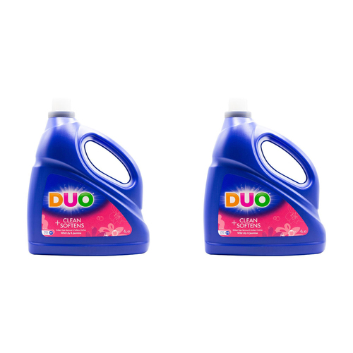 2PK Duo Laundry Liquid Front & Top Loader 2X Concentrate Cleans + Softens 4L