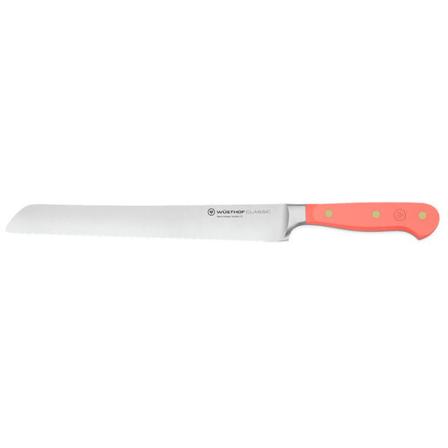 Wusthof Classic Double Serrated Bread Knife 23cm Blade - Coral Peach