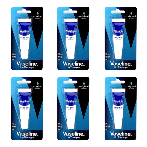 6PK Vaseline Lip Therapy 10g Moisturising Balm Tube Original