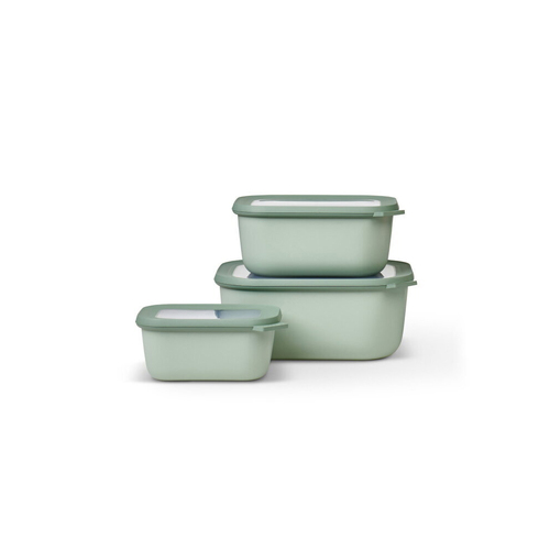 3pc Mepal Multi Cirqula Food Bowl w/ Lid Set 750ml/1.5L/3L - Nordic Sage