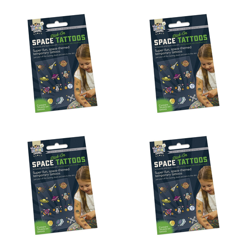 96pc Funtime Stick-On Non-Toxic Space Temporary Tattoos