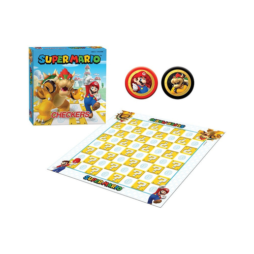 The Op Super Mario vs Bowser Kids Tabletop Board Checkers Game 6y+