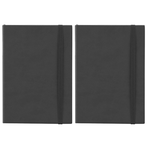 3PK Scripto A6 Flexi Home Office Meeting Writing Journal Black/Plain Paper