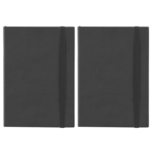 2PK Scripto A5 Flexi Home Office Meeting Writing Journal Black/Lined Paper