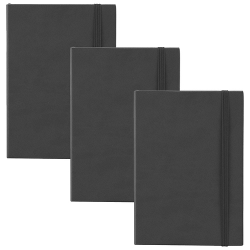 3PK Scripto A6 Flexi Home Office Meeting Writing Journal Black/Lined Paper