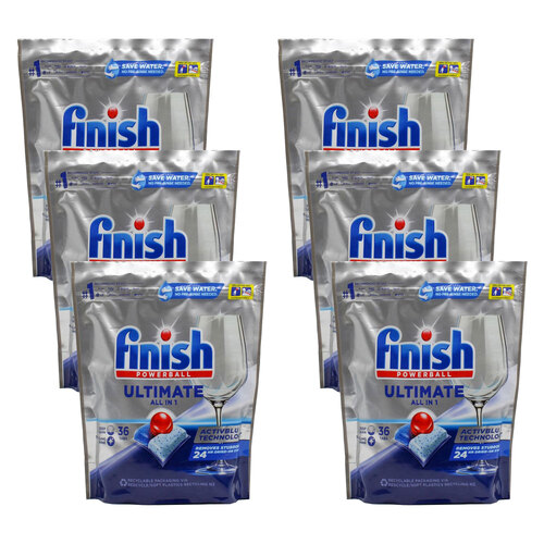 6x 36pc Finish Powerball Ultimate All In 1 Dishwasher Tablets