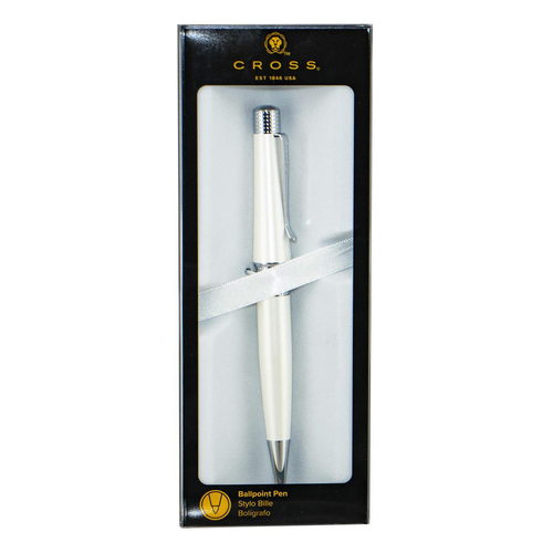 Cross Beverly Ball Point Pen Medium SB Nib White Lacquer