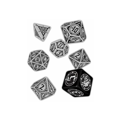 7pc Mantic Games Hellboy The Roleplaying Game Dice Set Black/White