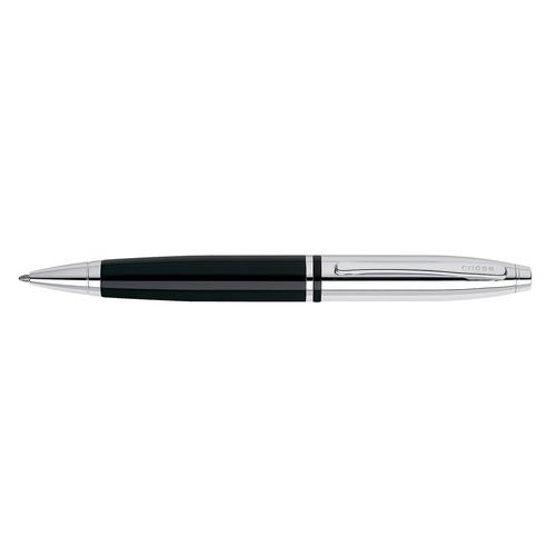 Cross Calais Ball Point Pen Medium Nib Chrome/Black Lacquer