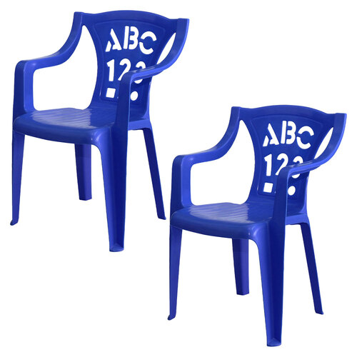 2PK Tuff Play Children's Alphabet Stackable Chair - Primary Blue 2-6Y