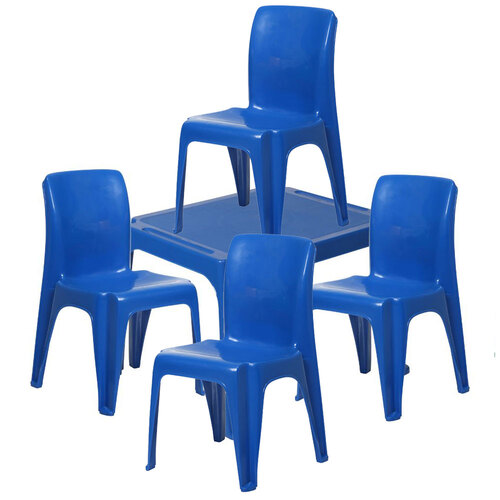 Tuff Play Kids Furniture Tinker Table & Chairs Set - Officer Blue