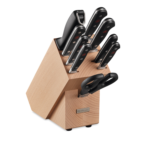 10pc Wusthof Classic Fork/Shears/Paring Knife Block Set 9-Slot