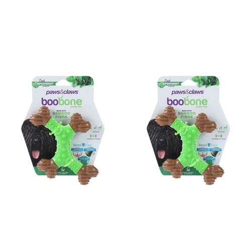 2x Paws & Claws BooBone 4 Way Dental Bone - Spearmint