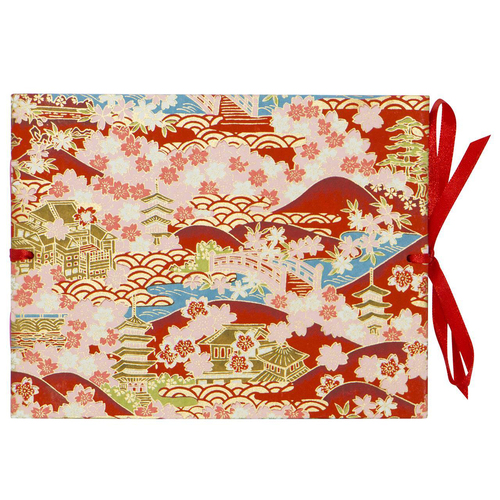 Lantern Studios Japanese Piccolo Photo Wallet Album Red Temple 17cm