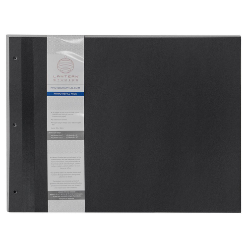 10pc Lantern Studios Photo Album Primo Refill Pages Pack Black 29x38cm