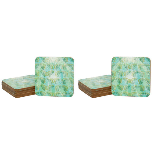 2x 6pc Lantern Studios Botanica 11cm Coaster Set Square - Lyrebird