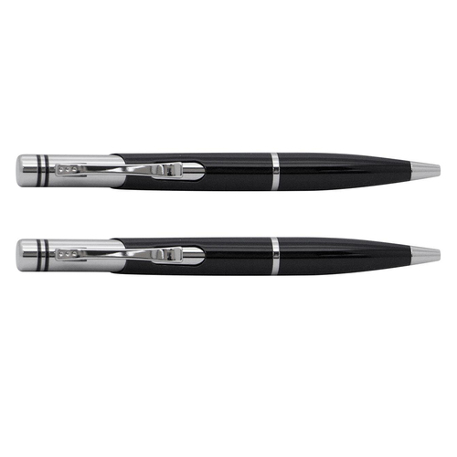 2PK Scripto Clooney Durable Home / Office Strationary Ball Point Pen Black