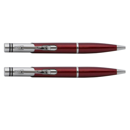 2PK Scripto Clooney Durable Home / Office Strationary Ball Point Pen Red