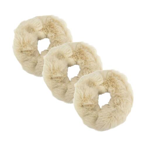 3PK Annabel Trends Womens Faux Fur Soft & Fluffy Hair Band 11cm- Blonde