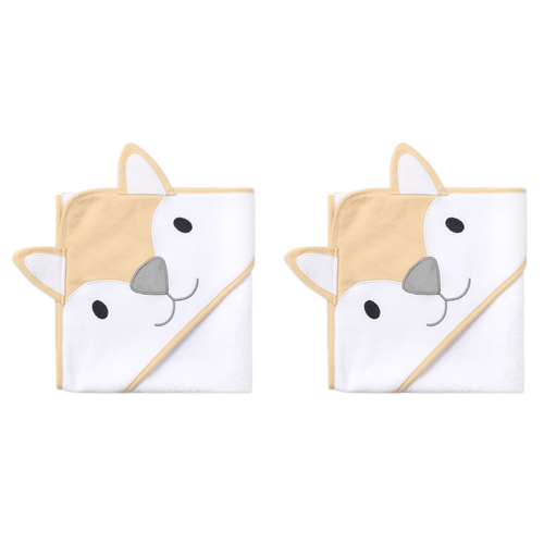 2PK The Peanutshell Woodland Adventure Character Soft Hooded Baby Bath Towel