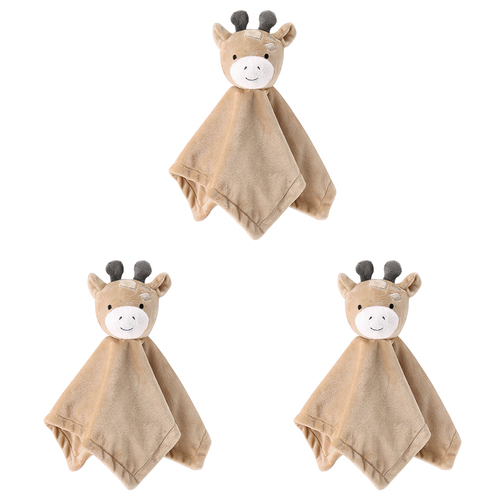 3PK The Peanutshell Madagascar Giraffe Security Blanket Baby Nursery Decor