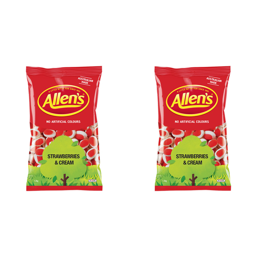 2PK Allen's 1.3kg Strawberries & Cream Lolly Bag