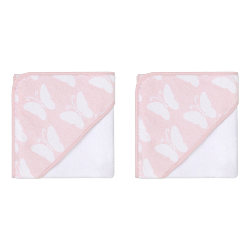 2PK The Peanutshell Butterfly Whisper Hooded Towel Baby Nursery Decor