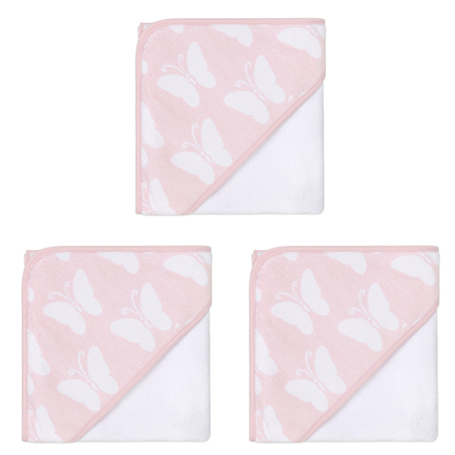 3PK The Peanutshell Butterfly Whisper Hooded Towel Baby Nursery Decor