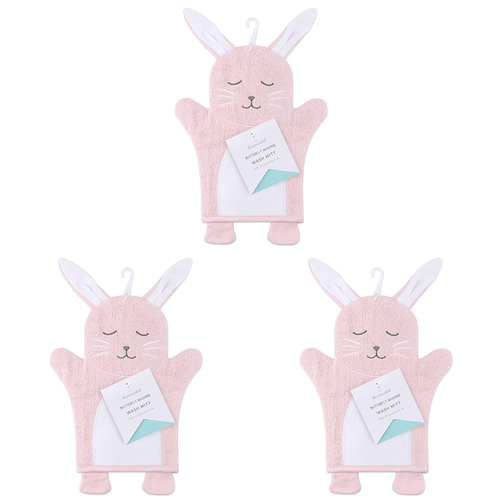 3PK The Peanutshell Butterfly Whisper Bunny Wash Mitt Baby Nursery Decor