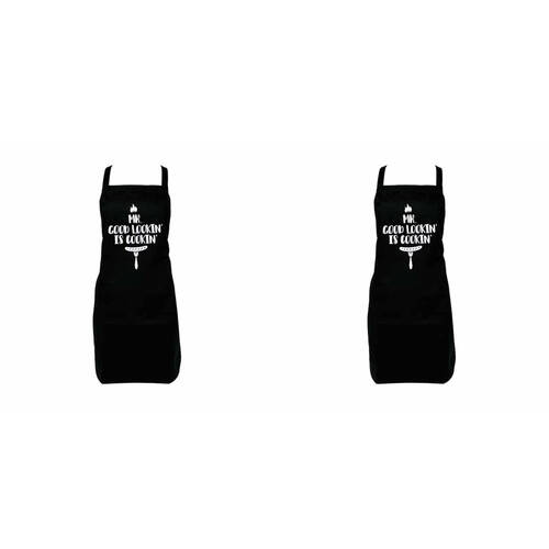 2PK Annabel Trends Screen Print Apron Cooking Bib 60x80cm Mr Good Looking